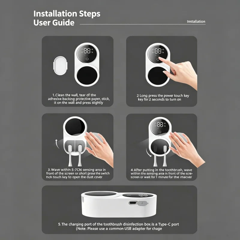 Compact Travel UV Toothbrush Protector